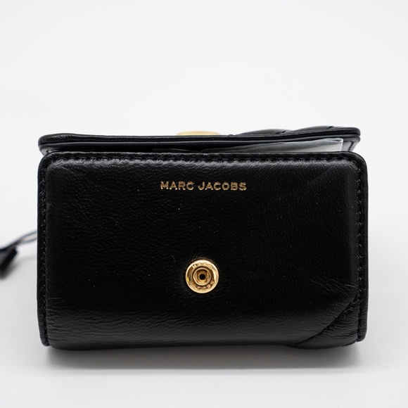 Marc Jacobs Black the Glam Shot Key Case Leather Gold - Picture 5 of 8